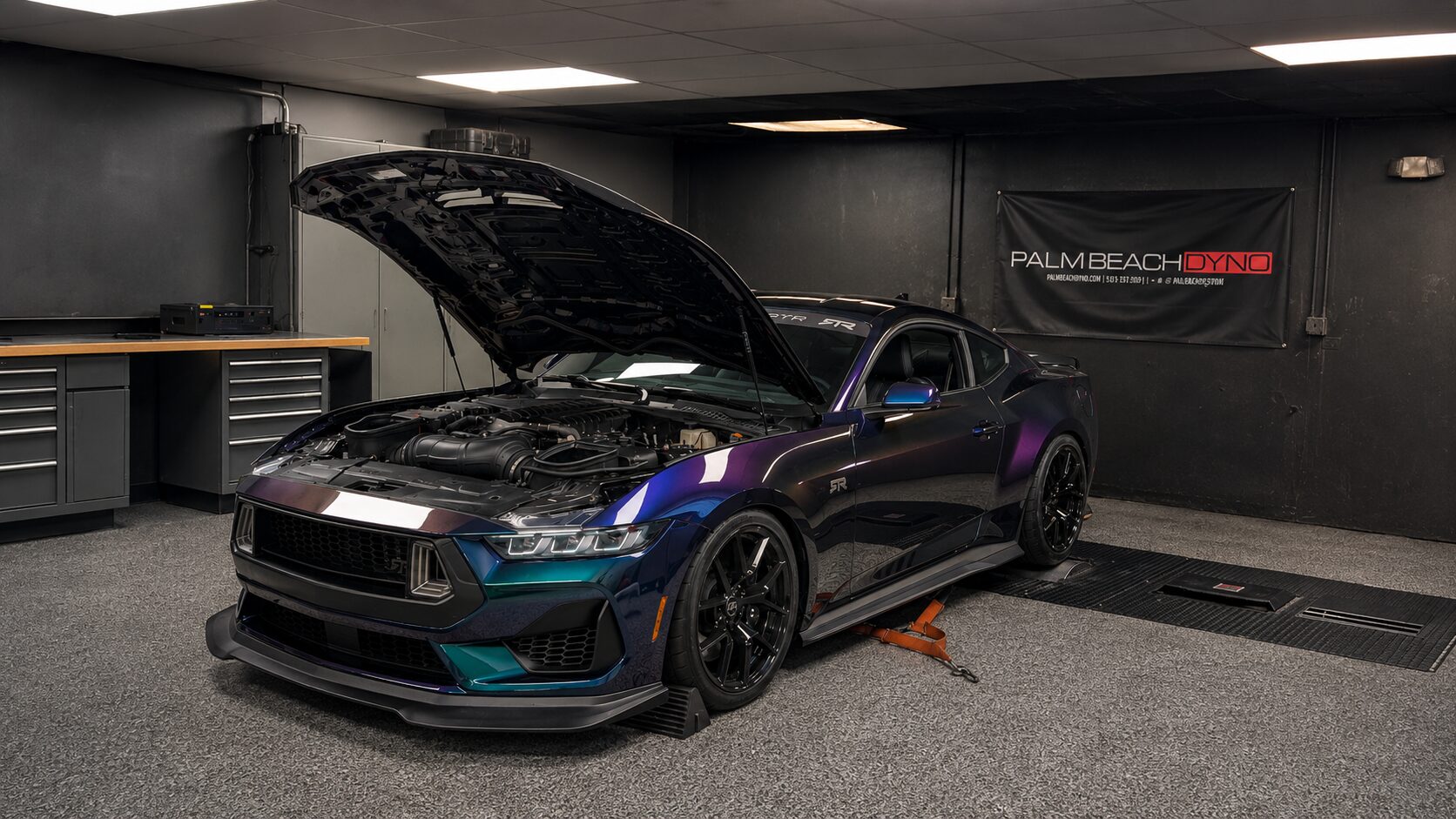 Mustang RTR on the Palm Beach Dyno dyno cell