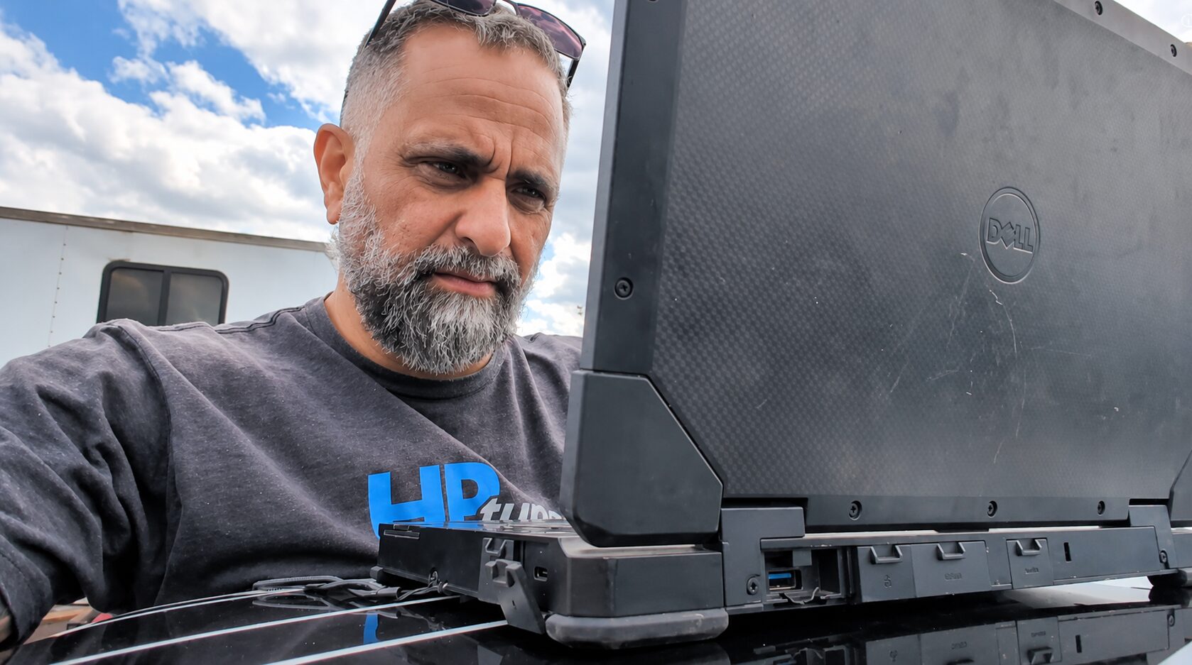 PBD tuner writing calibration on a laptop trackside